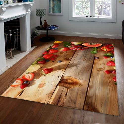 Tapis rustique fruits 180x240cm lavable antidérapant