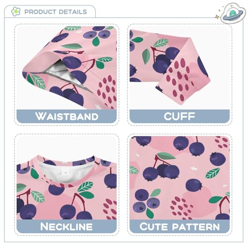 Wusikd Purple Berry Fruits Boy Girl Sweatshirt Toddler Crewneck Blueberry Pullover Sweater Long Sleeve Clothes S3