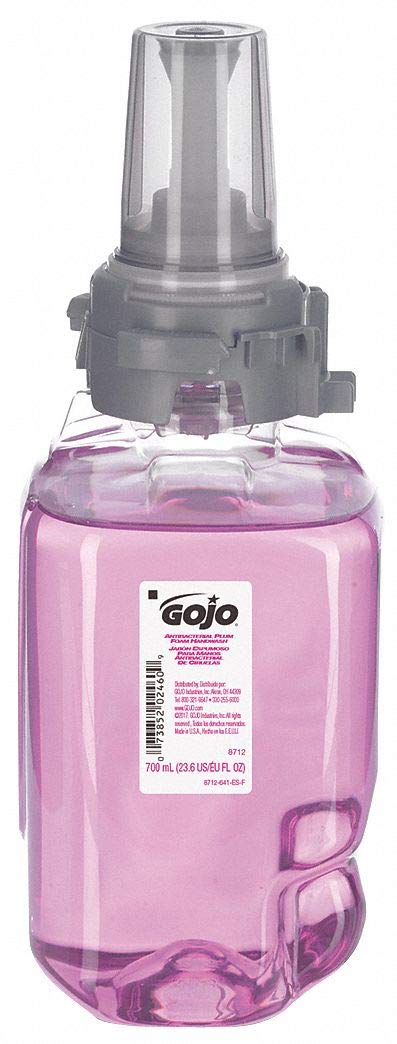 GOJO 871204 Antibacterial Foam Hand Wash, Plum Scent, 700mL Refill (Case of 4)