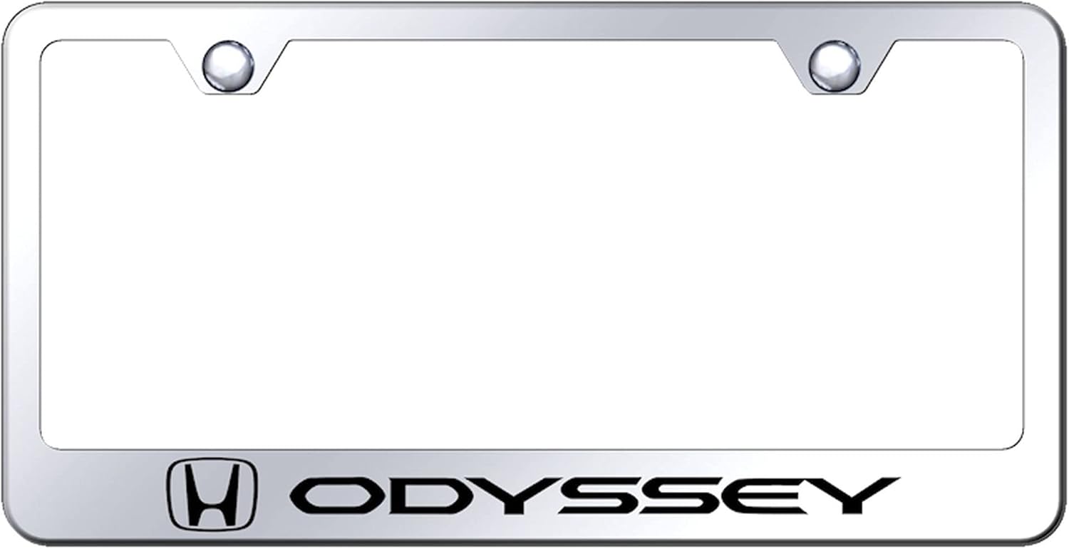 Au-TOMOTIVE GOLD Laser Etched Logo Stainless Steel License Plate Frame for Honda Odyssey (Chrome)