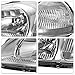 SOCKIR Headlight Assembly Set Compatible with 1996 1997 1998 Honda Civic OEM Headlamp HO2502110 HO2503110 (Chrome Housing with Clear Reflector)