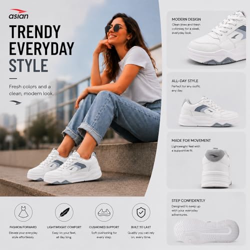 Image of ASIAN Petal-01 Women's Chunky Casual Sneakers | Memory Foam Comfort, Breathable Upper & Shock-Ready Sole | Ideal