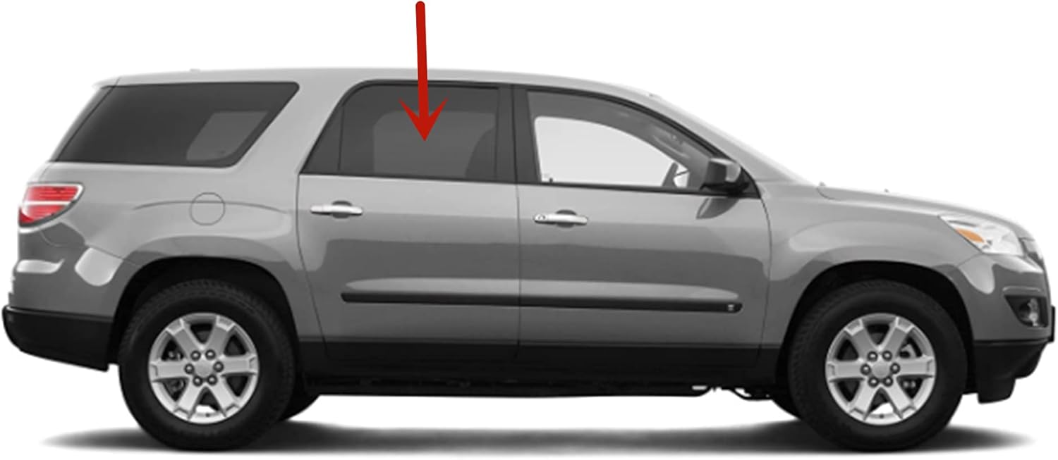 Passenger Right Side Rear Door Window Door Glass Compatible with GMC Acadia/Saturn Outlook 2007-2016 Models /Acadia Limited 2017 Models