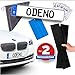 ODENO® ORIGINAL Klett Kennzeichenhalter-Set rahmenlos selbstklebend - Nummernschildhalterung für jedes Auto - extrem starker und wetterfester Kleber und Klettverschluss