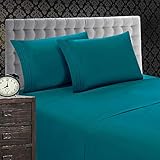 Elegant Comfort 1500 Thread Count Luxury Egyptian Quality Wrinkle and Fade Resistant 4-Piece Sheet Set, Queen, Turqouise