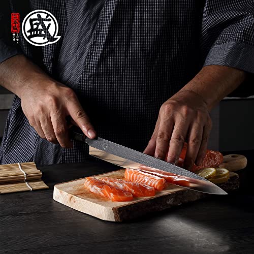 MITSUMOTO SAKARI 10inch Japanese Sashimi Knife, Professional Hand Japanese Sushi Knife