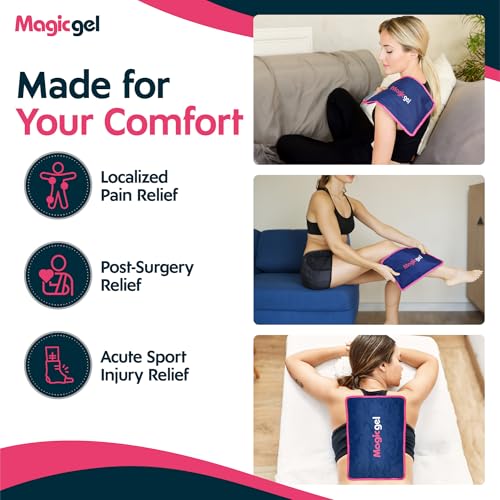Image of Magic Gel Premium Ice Packs - 2 Pack | 2 Reusable Gel Ice Packs (11.8 inch x 7.8 inch) for Icing Injuries, Pain Relief, Cold Compress for Reducing Swelling | Flexible & Foldable
