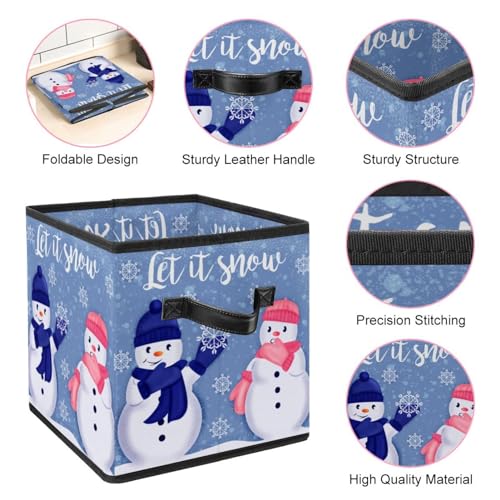 Bacs avec poignées cube de rangement pliable motif Noël
