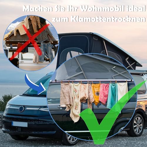 TOPOWN Camping Wäscheleine Kederschiene für VW California T5 T6 T6.1 (Beach/Coast/Ocean), Camping Wäscheleine für VW California, Camping Wäscheleine für California T6 T6.1, zubehör für VW T5 T6
