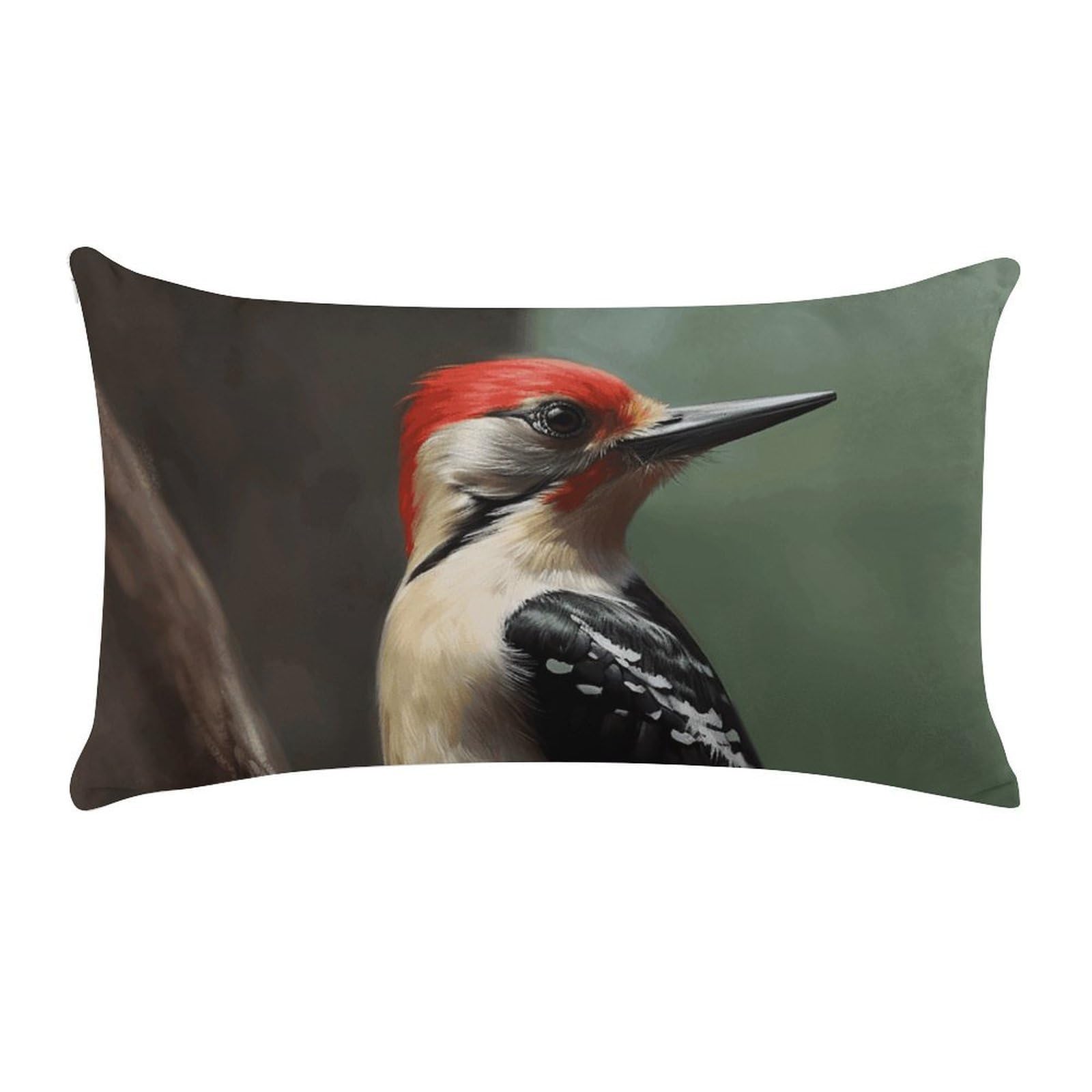 Woodpecker Pillow Cases for Sofa, Super Soft Plush Pillow Cover with Zipper, Luxury Cozy Pillow Shams for All Seasons, Lightweight Pillowcases for Bedroom, 12" X 20"