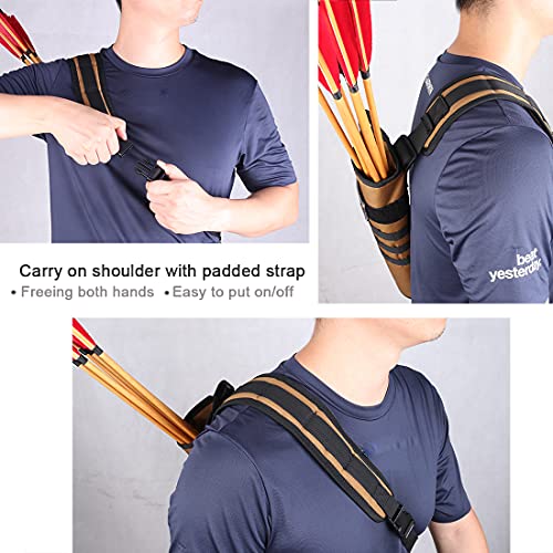 image for KRATARC Archery Lightweight Back Arrow Quiver Dual Use Foldable Compac