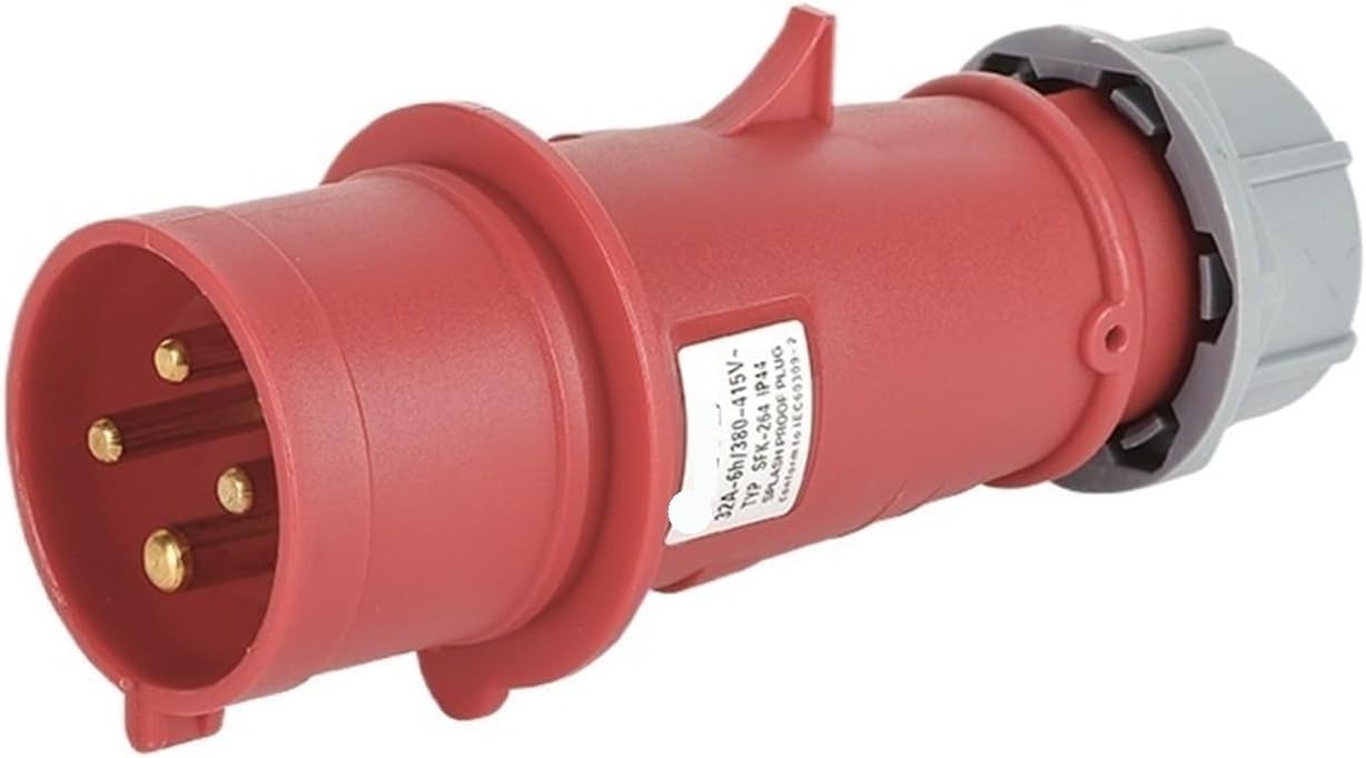 Conector industrial 32A SFK-023 de 4 polos con protección impermeable IP44