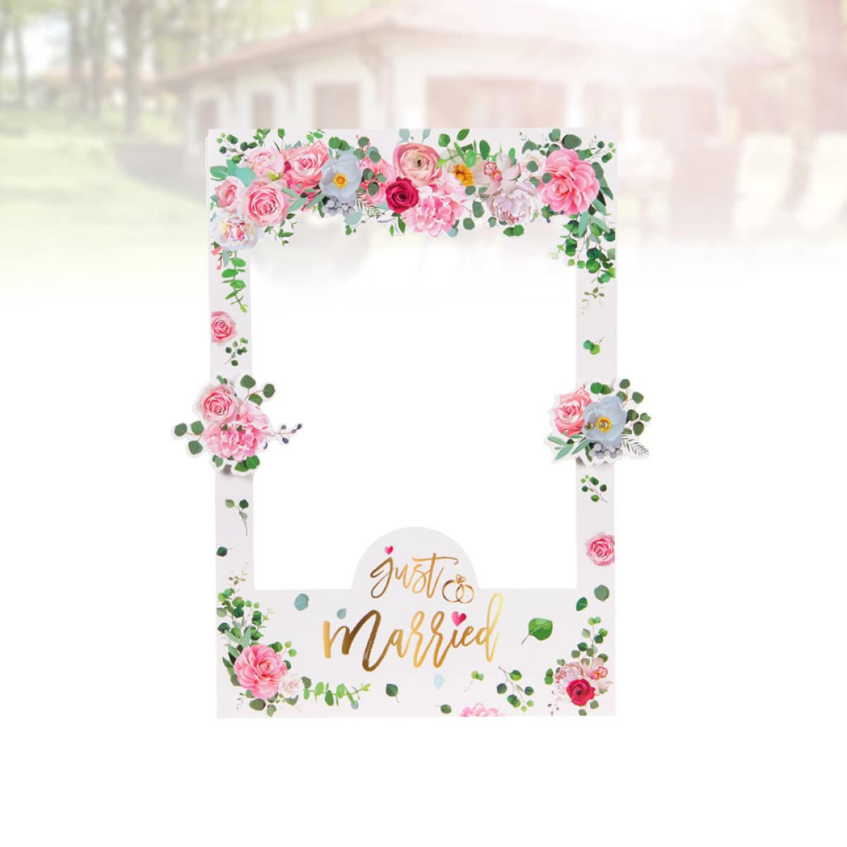 Abaodam 2stücke Floral Paper Photo Frame Für Hochzeiten Romantische Fotorequisiten Für Fotoautomaten Hochzeitsfeiern Und Stabiler Und Bilderrahmen Für Unvergessliche Erinnerungen