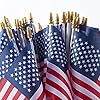 Small American 4×6 Inch Flags 50 Pack on Stick Handheld American FlagUS Flag on Stick for 4th of July Decorations Patriotic Decorations Party Decorations and Parades Kid Safe Golden Spear Top