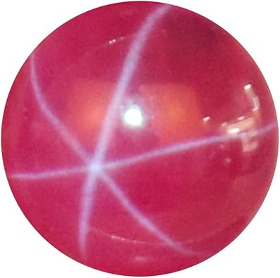 REAL-GEMS 6 Rays Red Star Ruby 1.65 Ct. Perfect Round Shape Cabochon Loose Gemstone