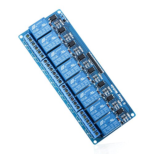 ELEGOO 8 Kanal DC 5V Relaismodul mit Optokoppler für Arduino UNO R3 1280 DSP ARM PIC AVR STM32, Blau