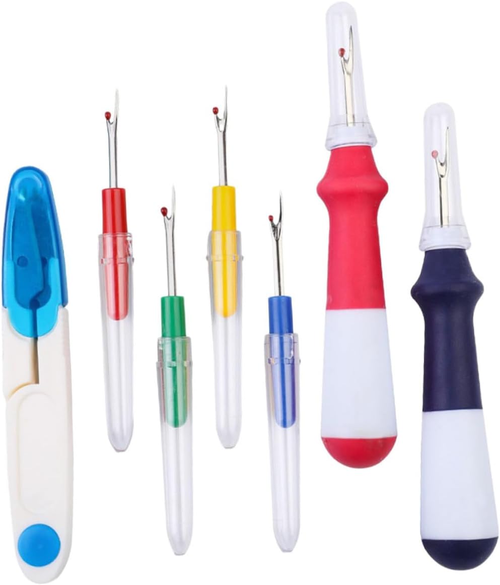 VILLFUL 7-Piece Seam Ripper Set Ergonomic Handle Portable Thread Cutter Tool for Sewing and Embroidery Removal for Hobbyists