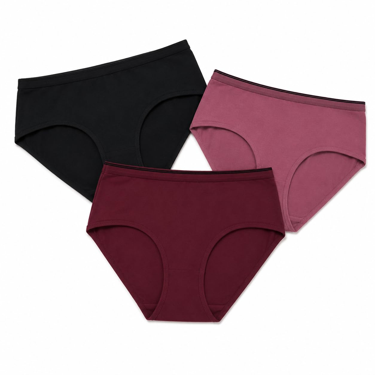 Women's Cotton Hipster Panties | Soft Breathable Stretch Bikini Briefs | Mid Waist Everyday Innerwear (Black, Dusty Rose, Maroon) | Pack of 3 | XL-image-35