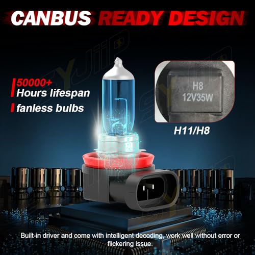 Image of Upgraded Halogen Headlight Bulbs For Honda Pilot 2006 2007 2008 2009 2010 2011 2012 2013 2014 2015 2016 2017 2018 2019, 9005 H11 High Low Beam Lights, 6000K White, 300% Brightness, Plug n Play, 4-Pack