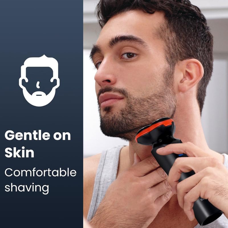 Image of (𝟏𝟓 𝐘𝐞𝐚𝐫𝐬 𝐖𝐚𝐫𝐫𝐚𝐧𝐭𝐲) Cordless Rechargeable 3-Head Electric Shaver for Men | Waterproof Wet & Dry Rotary Shaver | Super-Fast Charging, 120-Min Runtime & LED Battery Indicator