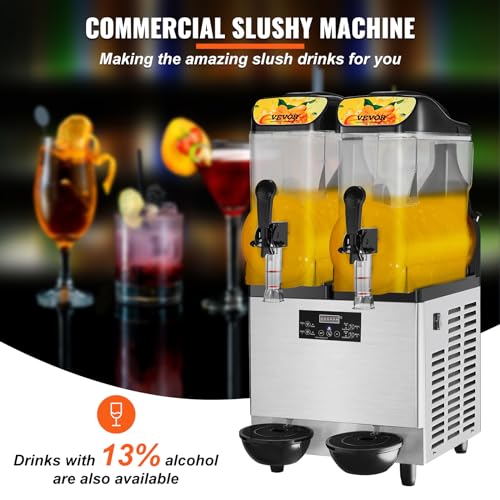 VEVOR Kommerzielle Slushy-Maschine, 24 L Einzelschüssel, 50 Tassen Margarita-Maschine, 500 W Edelstahl Margarita Smoothie, Frozen Drink Maker, Slushie-Maschine für Party, Café, Restaurants, Bars usw. – Bild 3