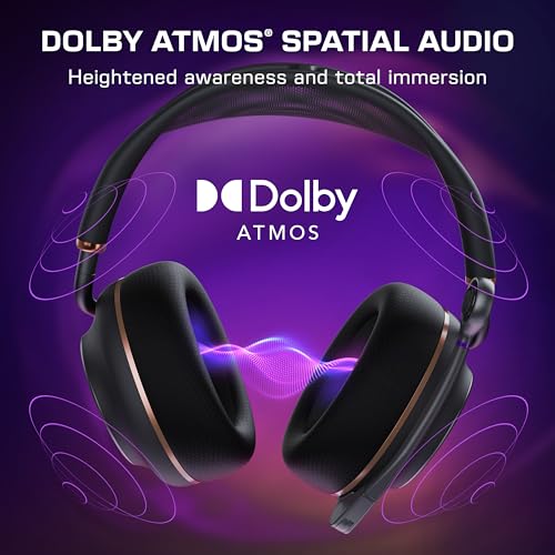 Image of Turtle Beach Stealth Pro II Wireless Multiplatform Gaming Headset PC, PS5 | PlayStation, PS4, Bluetooth, Hi-Res 24-bit Audio, 60mm Dual Drivers, Dolby Atmos, Active Noise Cancellation, Black & Copper