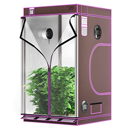 Atour Big Vision 4X4 Grow Tent, 48"X48"X80" Highest Density 1680D Double Strand Diamond Mylar Canvas For Hydroponics Indoor Growing #TOP24