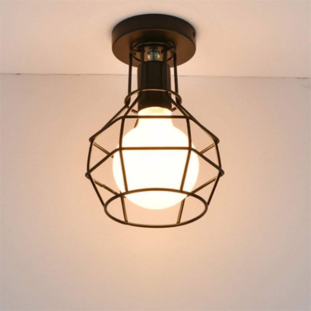 Lámpara de techo pasillo negra de estilo industrial para sala de estar 4