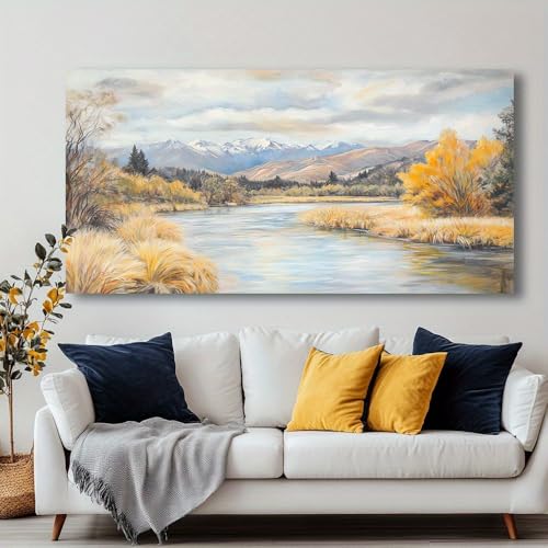 Tableau sur toile abstrait paysage moderne pour habiller un grand mur
