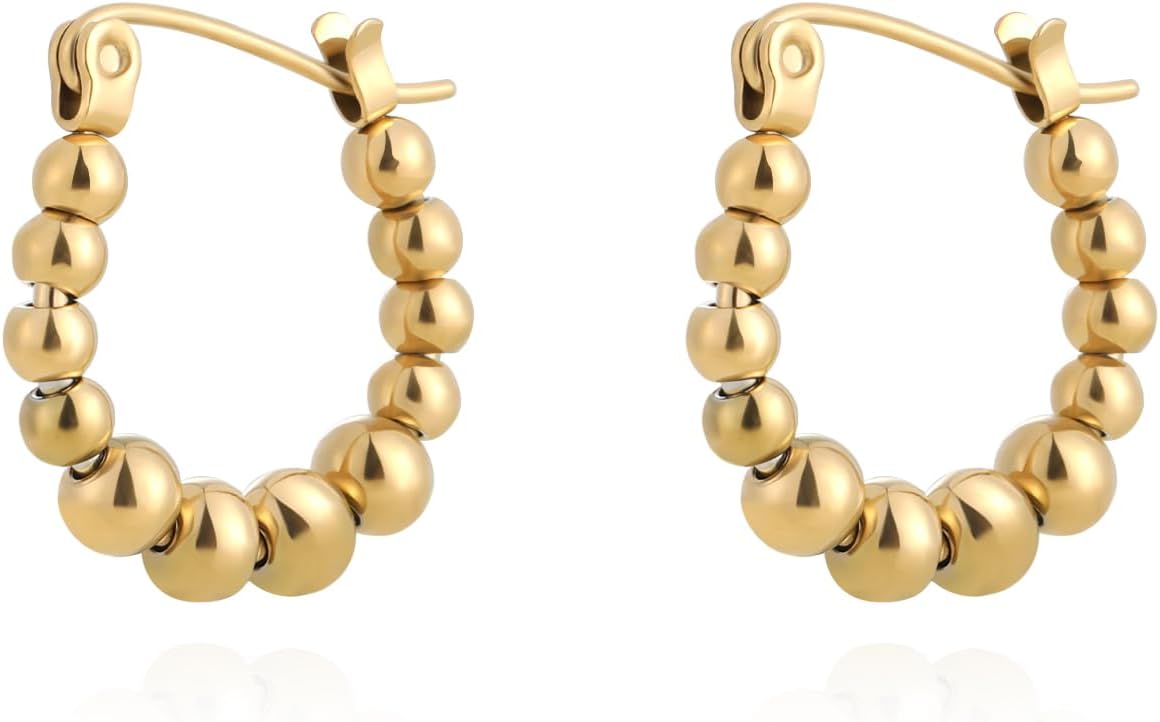 Milan Chiva 14K Gold Acrylic Rectangle Clear Earrings for Women, Plated Chunky Earrings Geometric Minimalist Statement Lightweight Huggie Dainty Hypoallergenic Hoop Earrings for Womens Jewelry