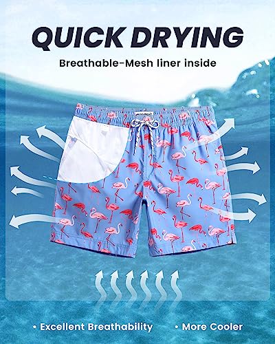 Image of maamgic Mens Slim Fit Swim Shorts Swim Trunks 7 inch Quick Dry Mens Bathing Suits with Mesh Lining