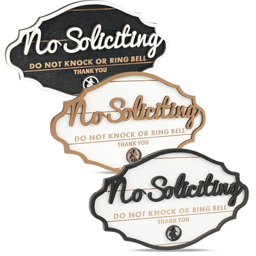 3 Pack No Soliciting Sign for House Door, 3 Colors, Outdoor Commercial Signage (Round)