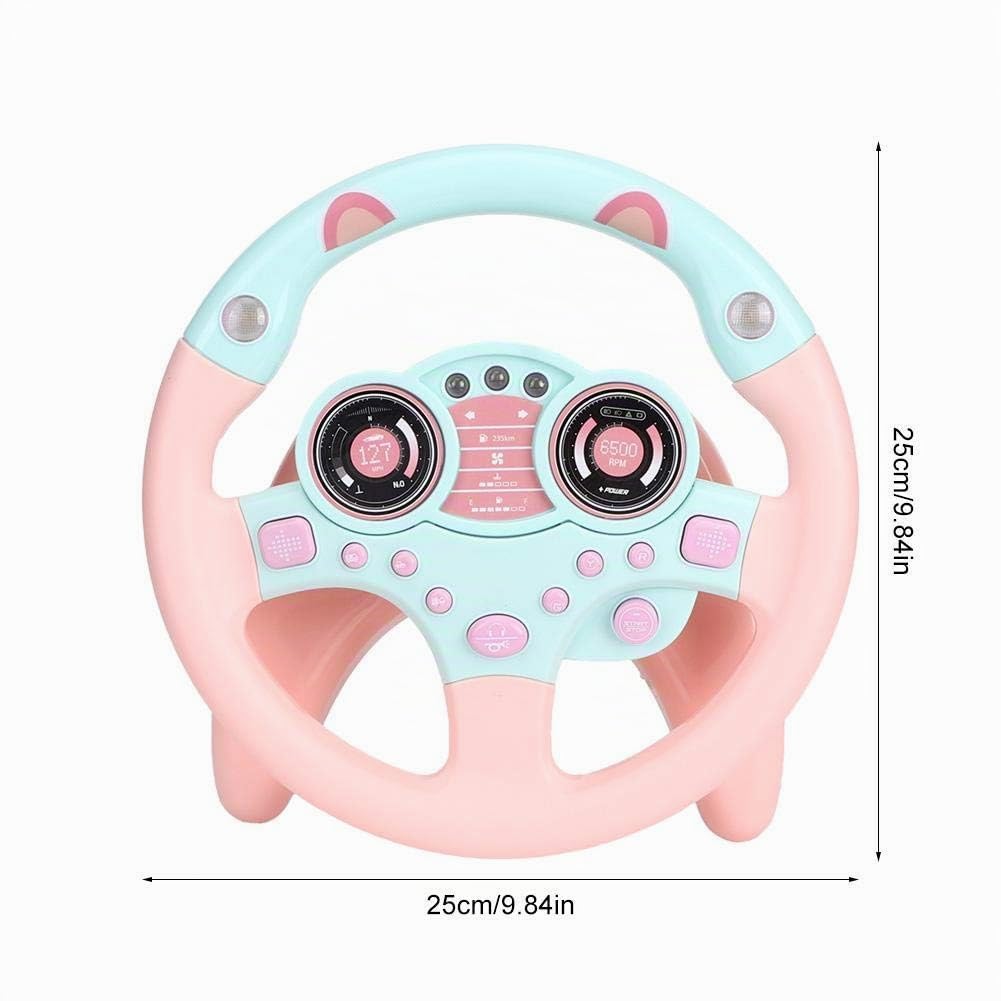 Modello di Volante di Simulazione con Musica e Luce, Imparare Guidare Il Giocattolo Gioco Interattivo Educazione Giocattolo Cognitivo Accessori per Auto Compleanno Natale per