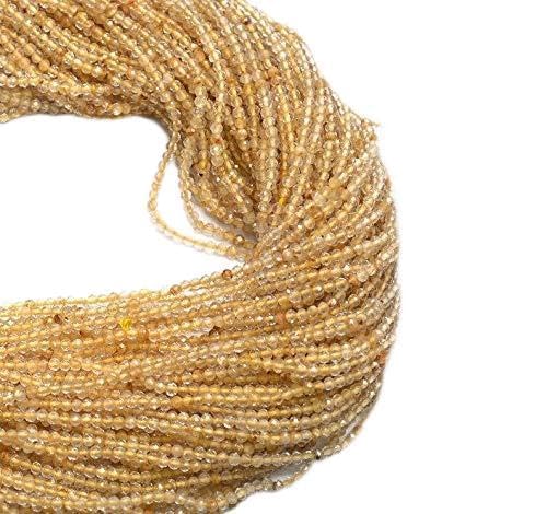 Perles rondelle or rutile de 5 mm en pierres précieuses semi-précieuses facettées