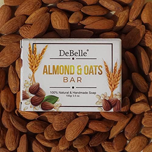 Image of DeBelle Almond & Oats Natural Handmade Soap Combo of 5(100 gm each) | Moisturizing, Exfoliating & Gentle for All Skin Types