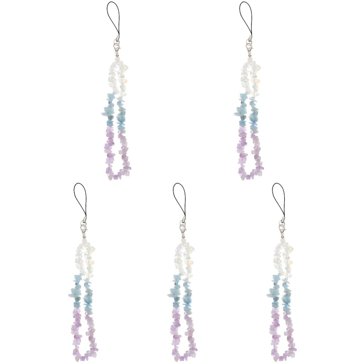 Gatuida 5 Uds Bling Celular Muñeca Anti- Accesorios Anti- Pérdida Cadena de Cuerda Cámara Perdida Teléfono Móvil Llavero Hecho a Mano de Cristal Colgante Cordón Cuentas Cordones