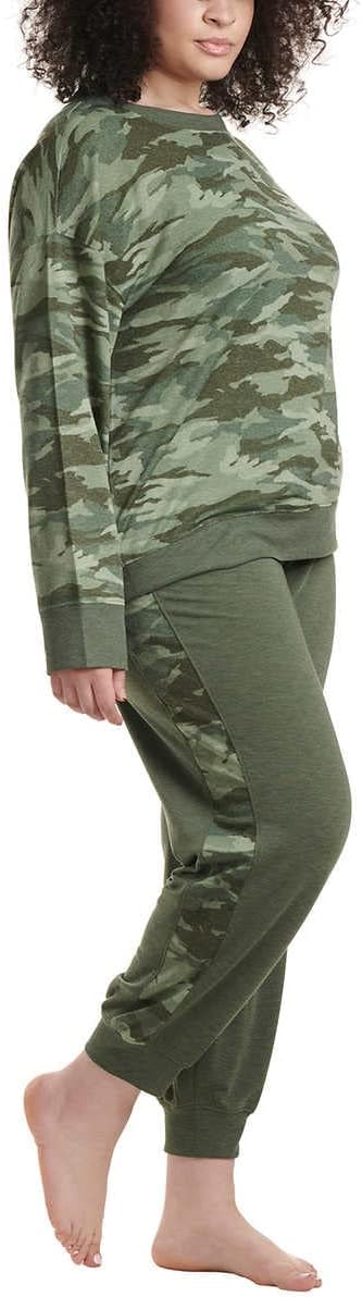 Splendid Ladies' Jogger and Crew Neck Set (Olive Heather Camo, 3X) - Image 4