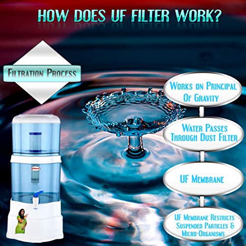 Image of P-zone Aquagem Non Electric Gravity Based UF Water Filter 15 Litre - Effective Filtration for Clean and Safe Drinking Water, Durable and Eco-Friendly Design