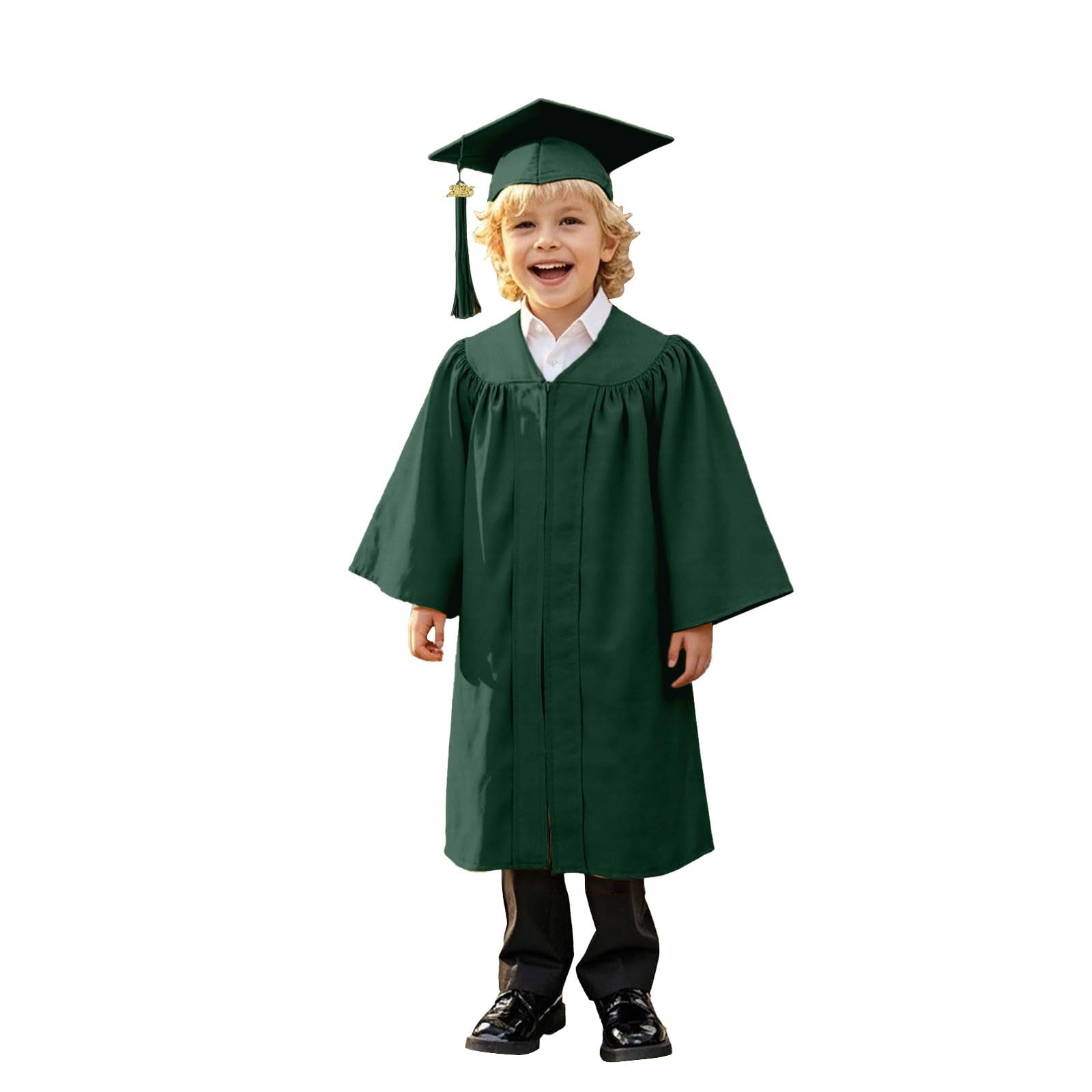 2026 Kid Graduation Gown and Cap Set with Tassel and Sash Unisex Kindergarten Preschool Graduation and Primary School Outfit Ceremonies Costume (GN2, 8-9 Years)