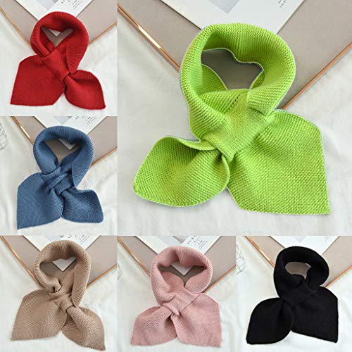 Scarf,Women Knitted Collar Scarf Winter Thicken Warm Solid Color Crochet Loophole Neckerchief Sweet Bowknot Neck Warm4