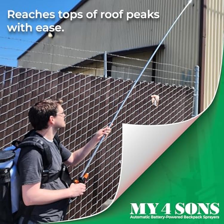 My4Sons Adjustable Telescoping Wand Compatible with Any Backpack Sprayer with 1/4 Hose - Pressure Washer Extension Wand - Pump Spray Attachment - Power Washer Parts and Accessories for High Cleaning