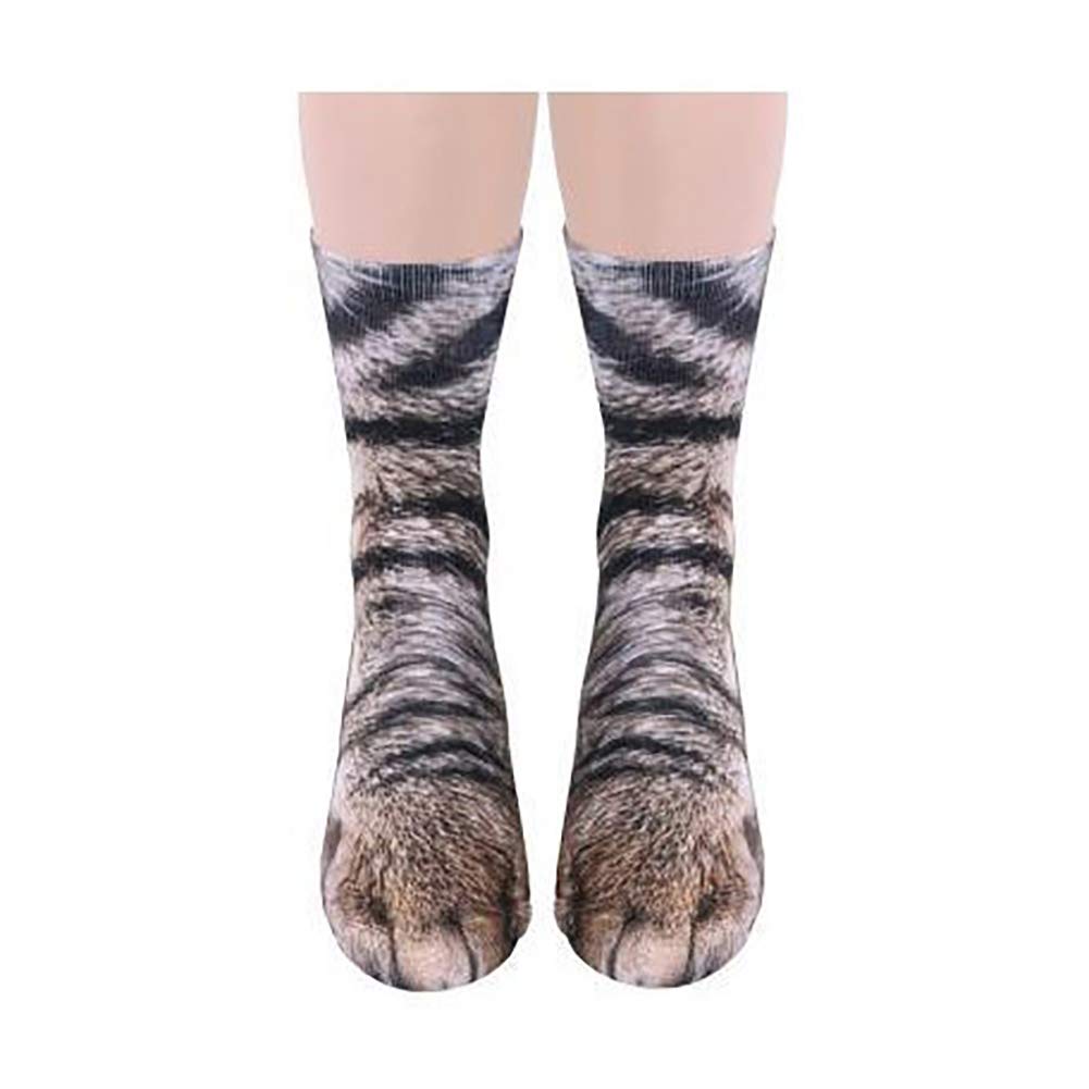 Gemini_mall Funny Socks, Novelty Socks Gifts Women Men Kids Adult Unisex Animal Paw Print Funny Crew Socks Casual Non Slip Socks Xmas Gifts Stocking Fillers Cat Adult