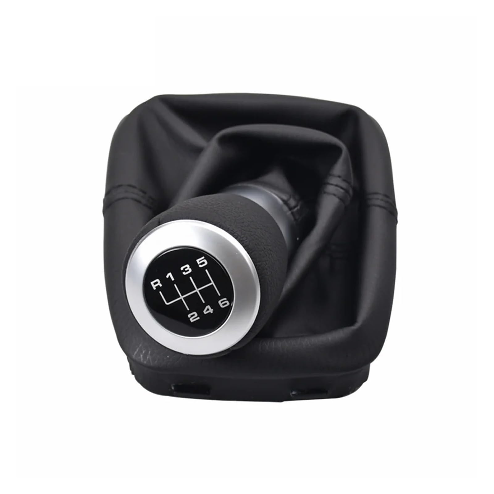 Qwqaab 6 Speed Manual Gear Knob For Seat For Alhambra 2000-2010 Black 12Mm 5/ Manual Gear Shift Knob Pu Gaiter Boot Interior Shifter(6 Speed)