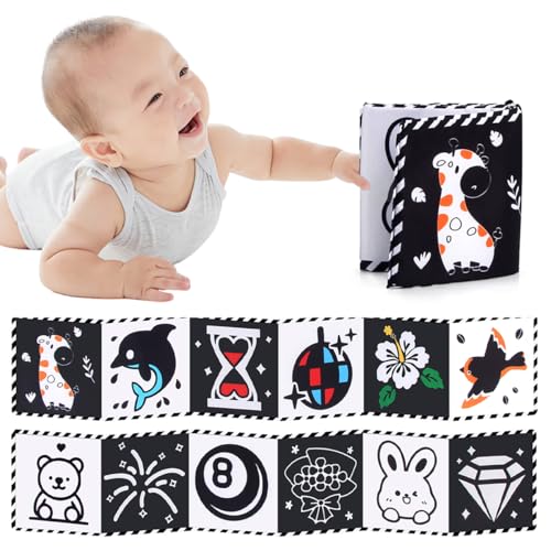Image of SNOWIE SOFT Baby Cloth Book 0-3 Years 5.5x8.5 Double Sided Squeaky Sensory | Tactile Squeaky Play, Encourages Sensory Exploration, Soft Cloth Pages, Easy Handling, Customer Support Available