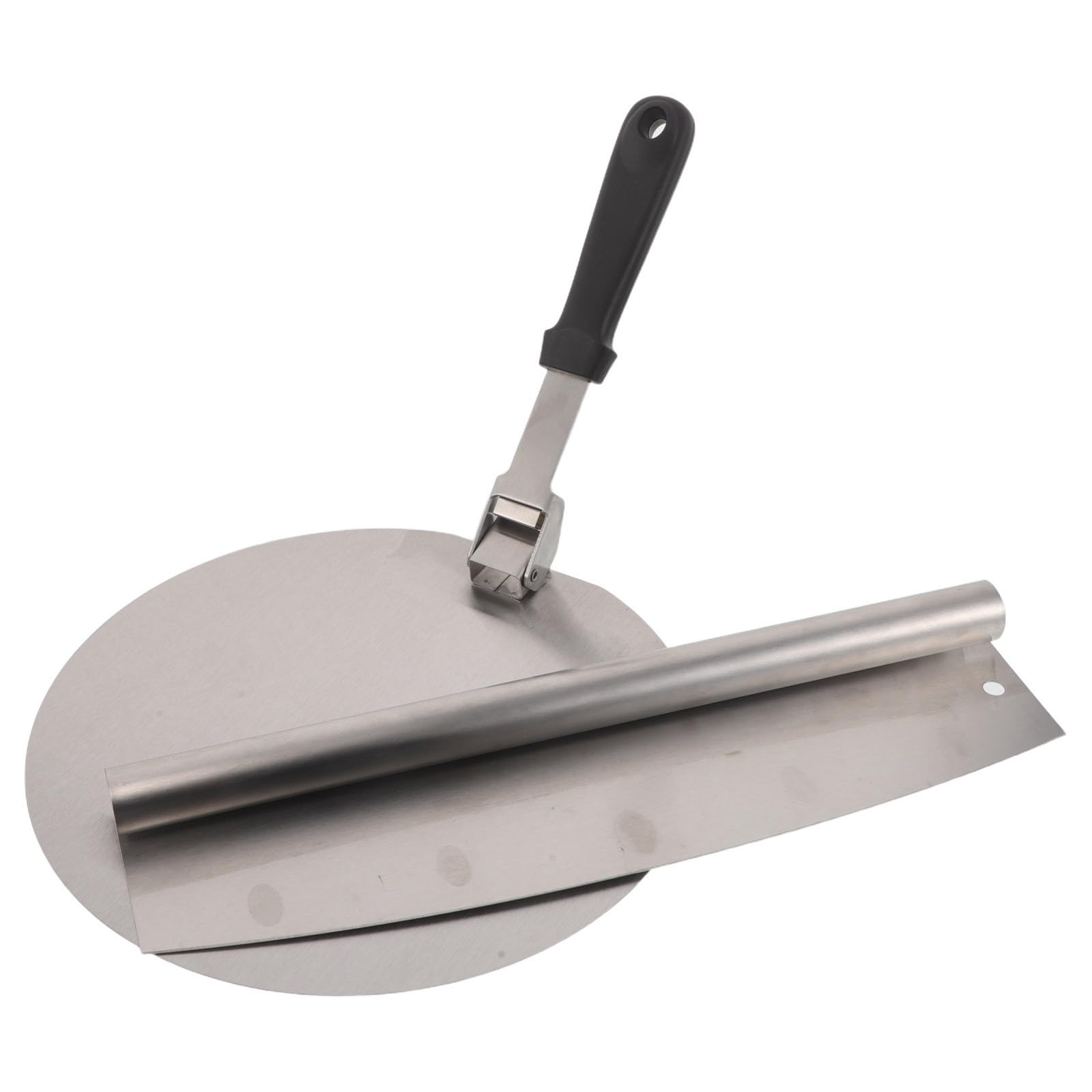 Juego de 2 Espátulas para Pizza de Acero Inoxidable con Mango Plástico | 25 Cm, Forma Redonda, Diseño Ergonómico, Limpieza Rápida y Asa Aislante del Calor