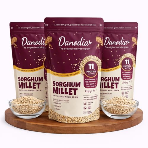 Danodia Foods Organic Sorghum Millet Jowar Grain, Gluten-Free, 6 lb Pack