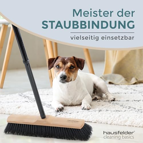 Hausfelder Besen mit Stiel 40 cm breit, Zimmerbesen und Saalbesen innen, weiche Borsten, Staubbesen Indoor – Bild 7