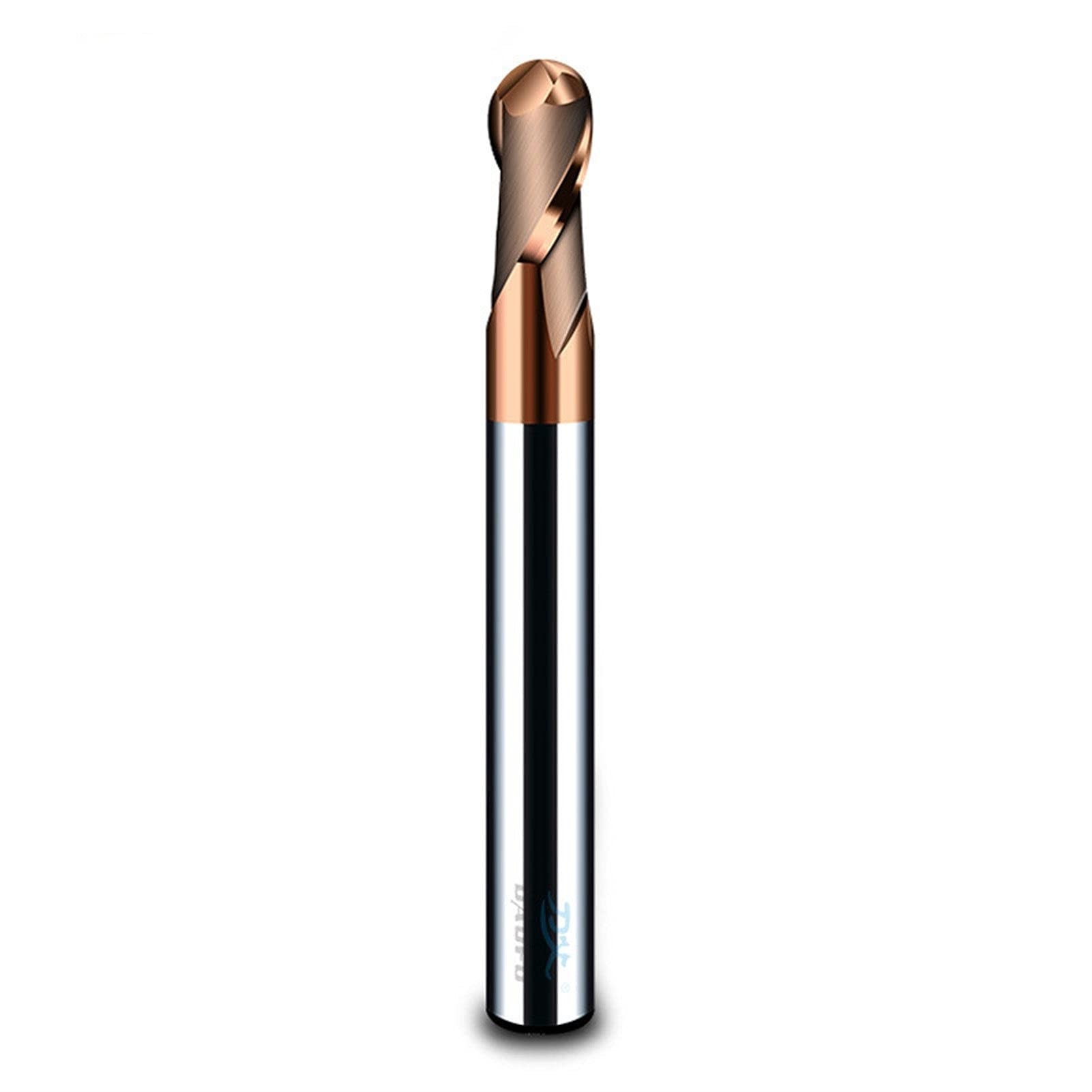 Fresa de carburo HRC65, Punta esférica, 1, 2, 4, 5, 6 y 8 mm, 2 Flautas, Fresa de carburo, Revestimiento de aleación, Herramienta de Corte de Acero de tungsteno(R6.0x12dx100l)