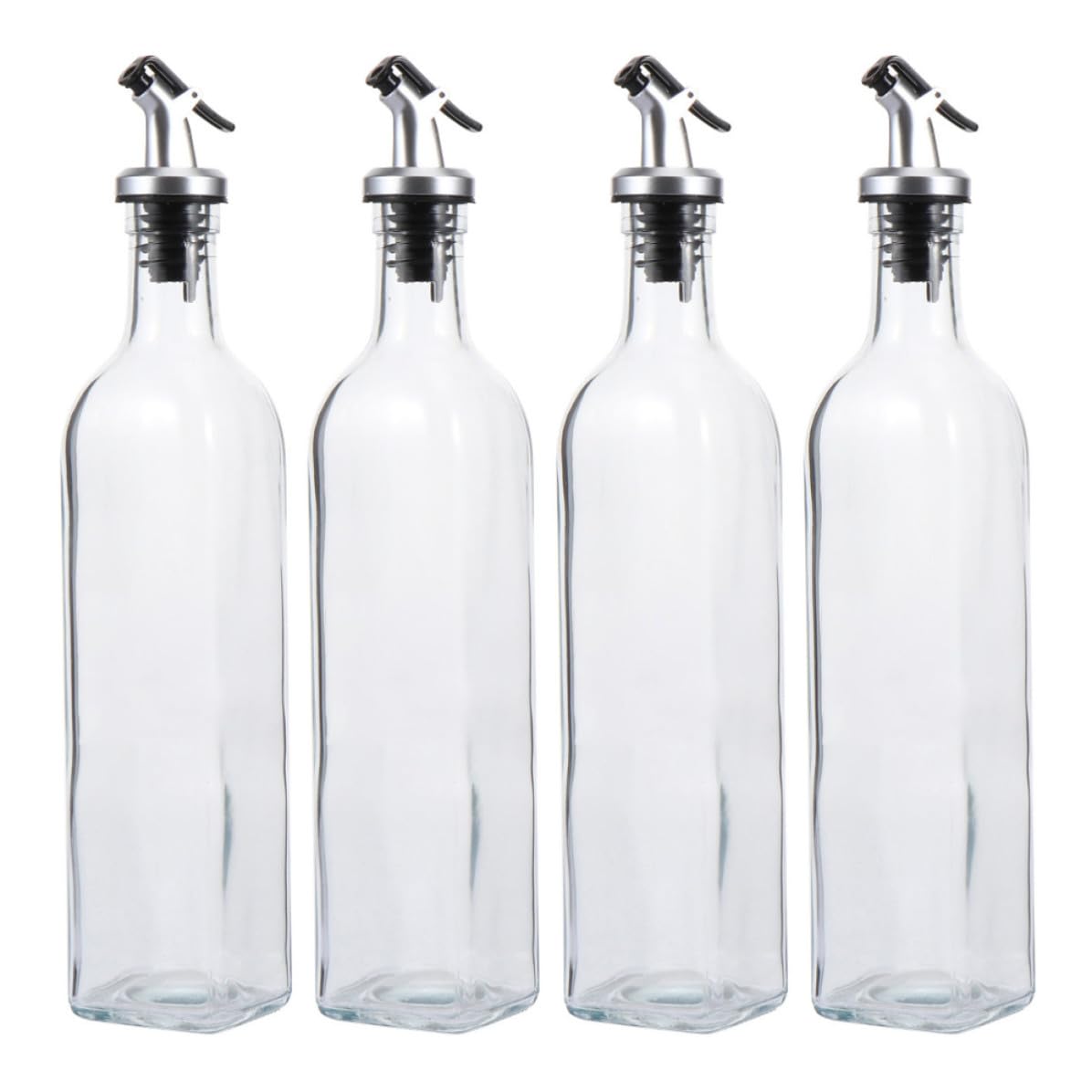 Bouteille en verre 250ml lot de 4 avec bec verseur pour huile et vinaigre