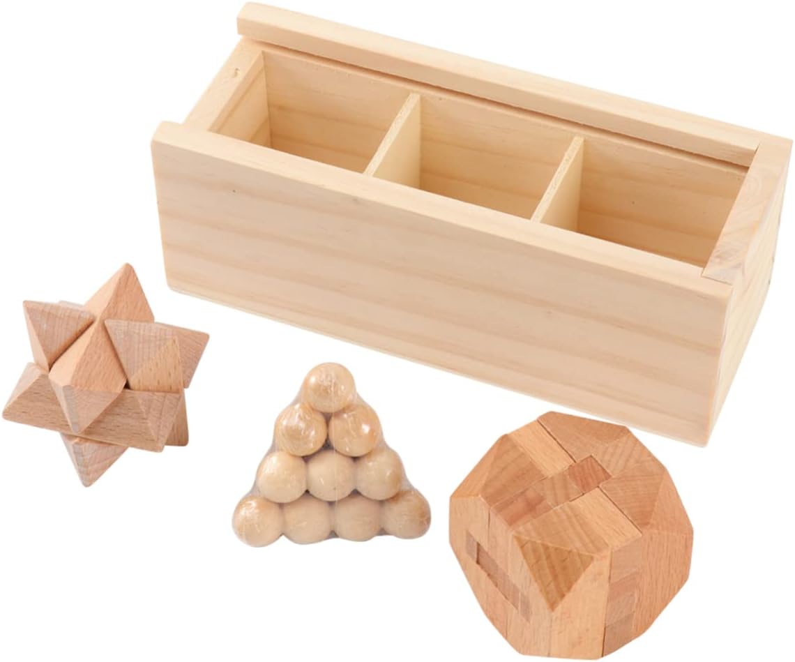 KOMBIUDA 1 Set Intelligent Pyramid Wooden Pyramid Toy Mingsuo Aldult